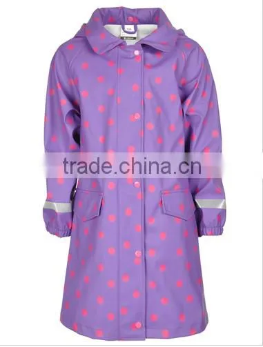 pvc kids rainwear with logo