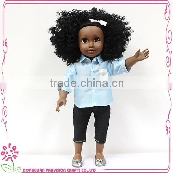 Beautiful black fashion custom vinyl body moveable baby doll