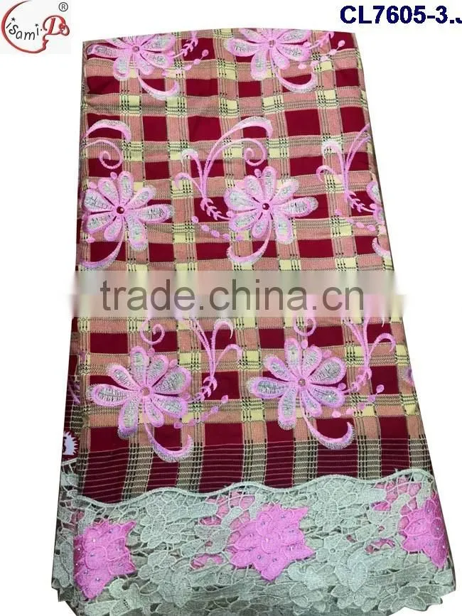 CL7605 Popular african market ankara lace for ladies party dressing fabric