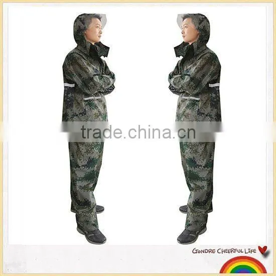 camo military reflective raincoat
