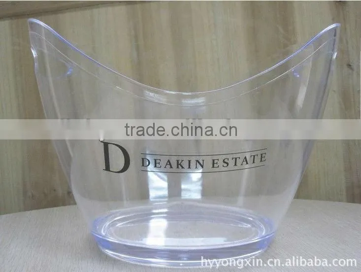 Clear high quality plastic wine bucket, beer bucket