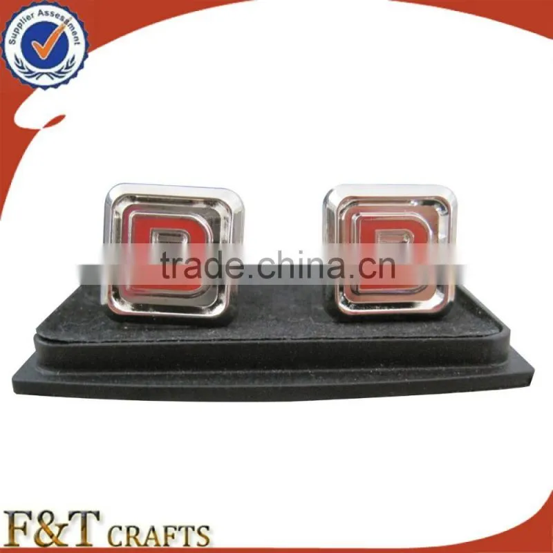New style hot sales soft enamel epoxy plating gold metal cufflink/cufflink manufacturer