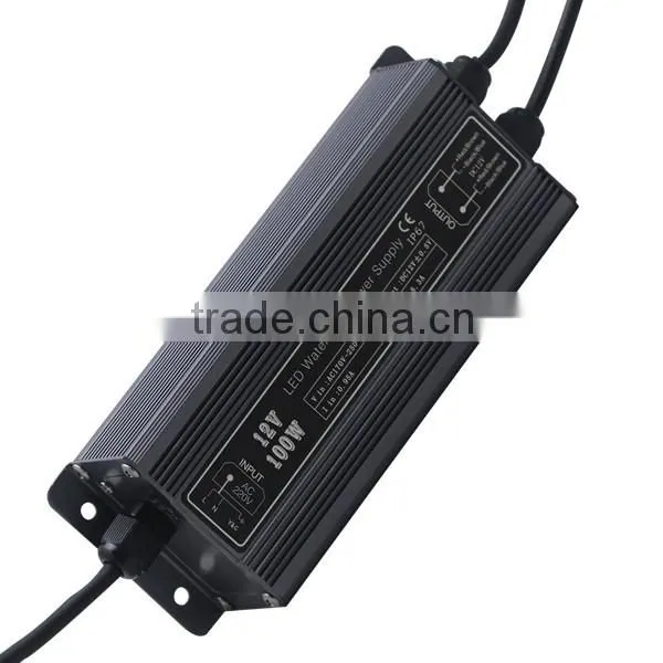 IP67 Aluminum Shell Ripple Less than 150mV Work temp -40--+80 12V 100W Power Supply