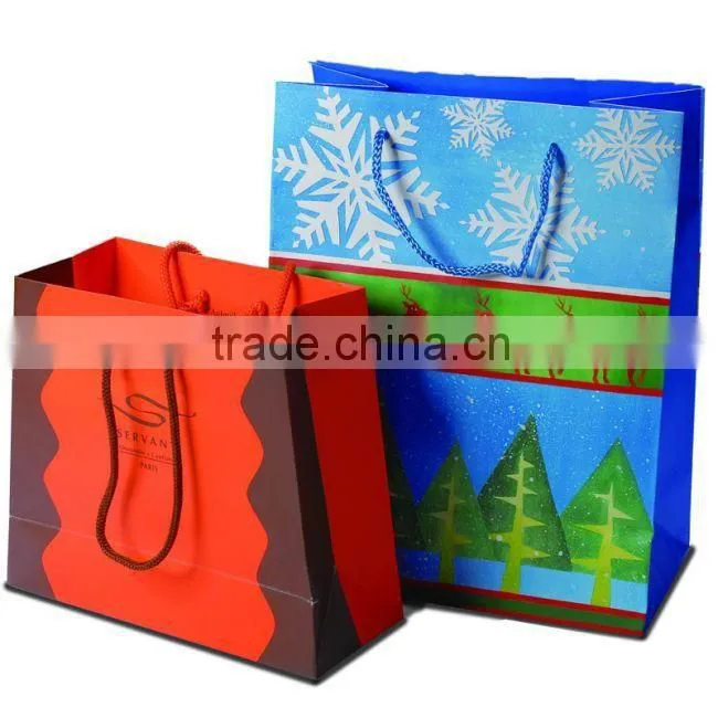 Fancy paper gift bag with handle for shopping made in china