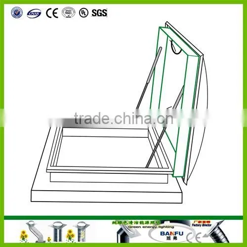 High lighting transparent bulletproof 304 stainless steel roof skylight daylighting openingsOpen sunroof