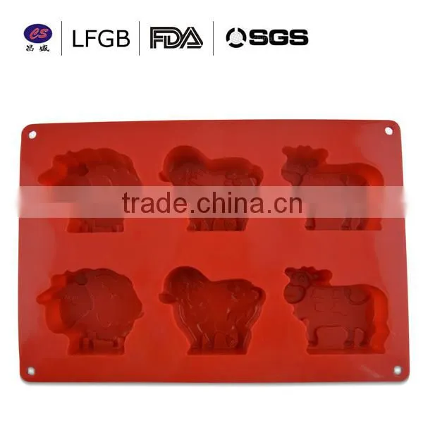 With stock! factory price and professional customized sheep shape silicone cake mould