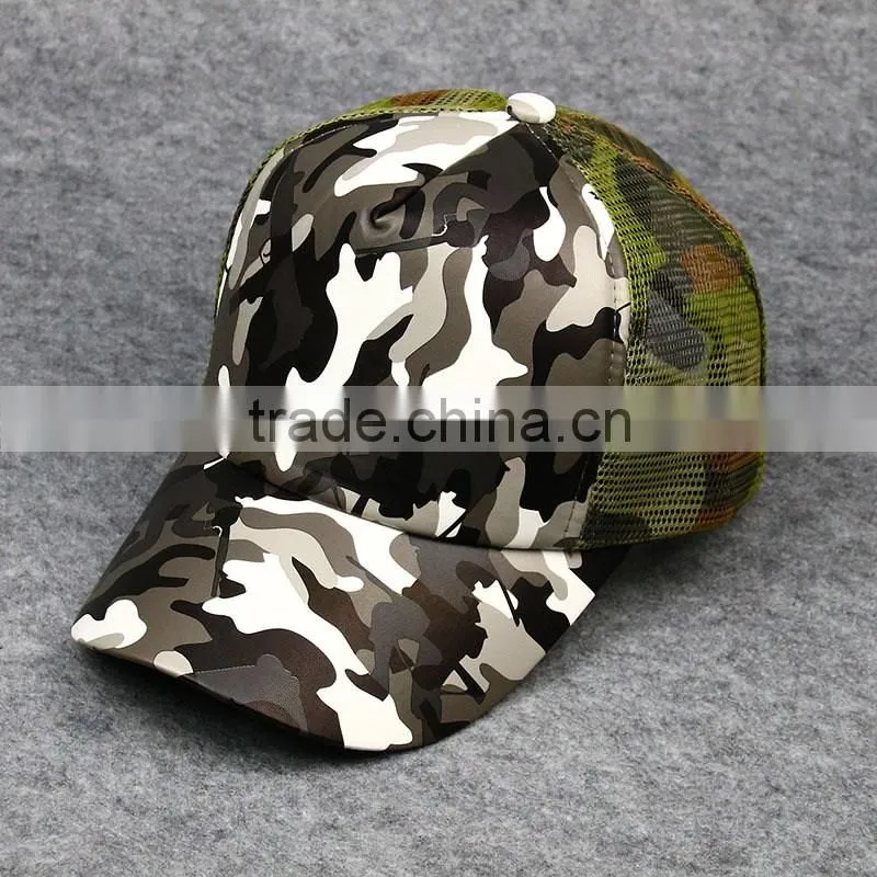 Factory Wholesale Good Quality Military Camo Mesh Unisex Trucker Hat Cap