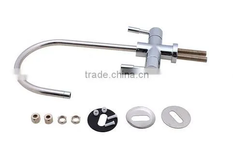 Brass kitchen faucet with double handle faucet accessories