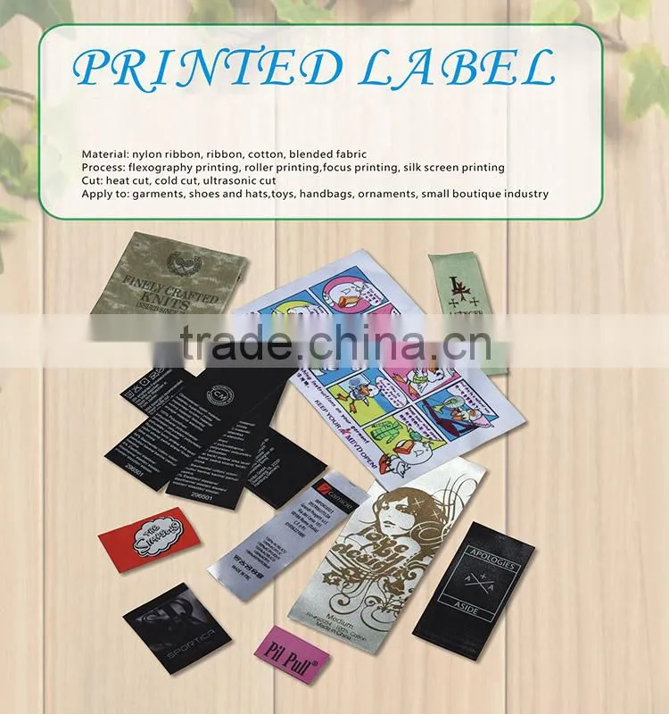 high quality recyled cotton garment printed label
