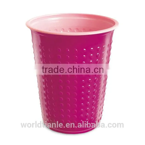 Green recycled and biodegradable disposable plastic double color cup