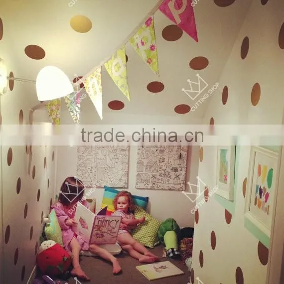 2015 New Design Top Quality Gold Dot Wall Sticker