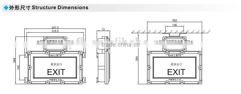 Explosion proof emergency exit signs