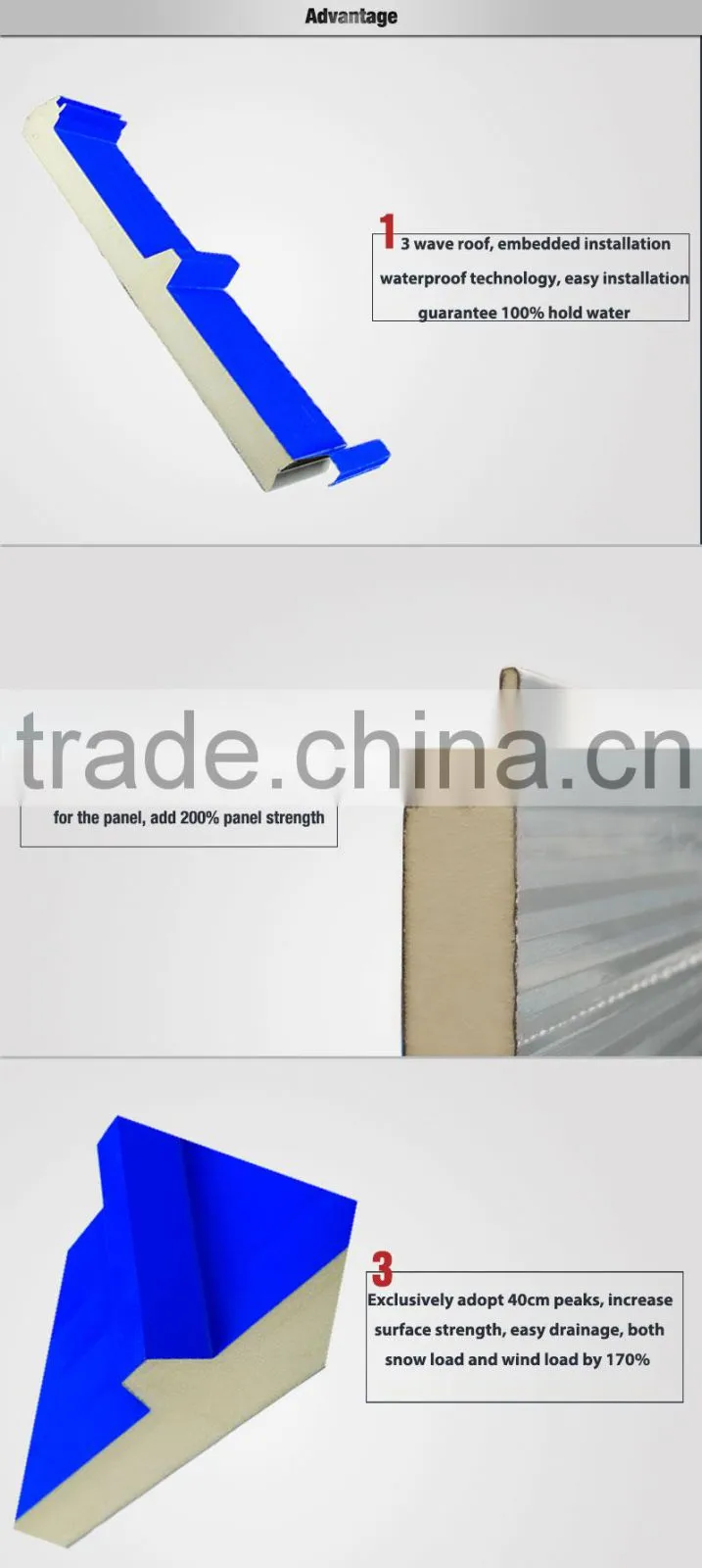 high standard zinc coated pu sandwich roof panels