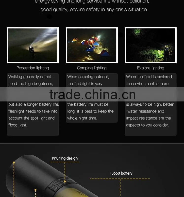Exclusive Design Portable torch lights CREE5 493LM Waterproof LED Flashlight with 6 Modes