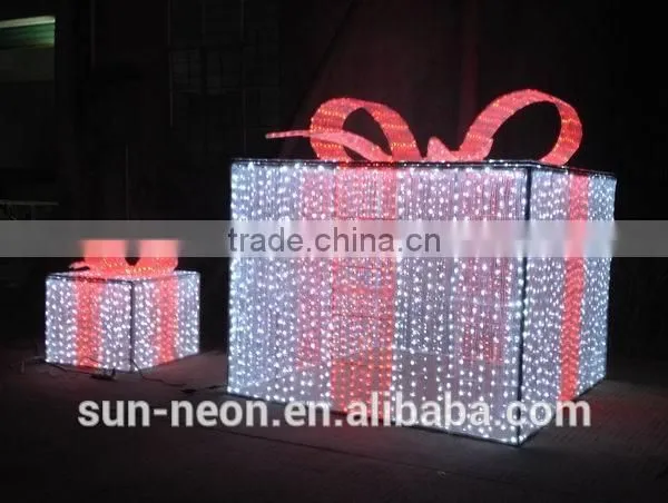2015 NEW design LED christmas decoration Pink gift box led light