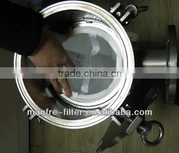 Stainless steel single bag filter housing