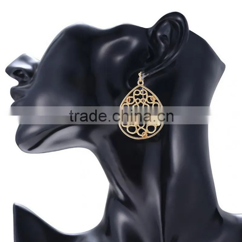 Crystal Fashional Beautiful Decorative Golden Mesh Earring Wholesale J11033F01