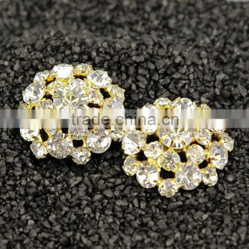 Seasofbeauty 3cm Pretty Rhinestone Button Shank Button Embellishment