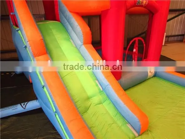 happy inflatable bouncer combo,giant inflatable bouncer slide with pool for kids