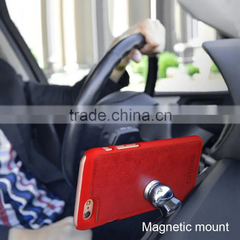 C&T Genuine PU Leather Wallet Folio Flip Cell Phone Case Detachable Magnetic Case For iPhone 7