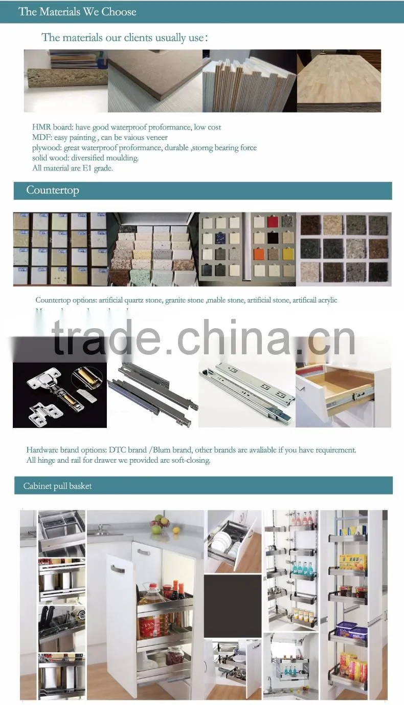 2016 hot sale Good quality modern European standard kitchen cabinets design made in China