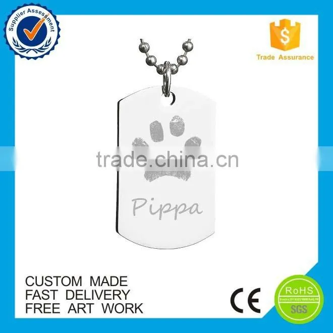 High quality army souvenir printing stainless steel dog tag custom