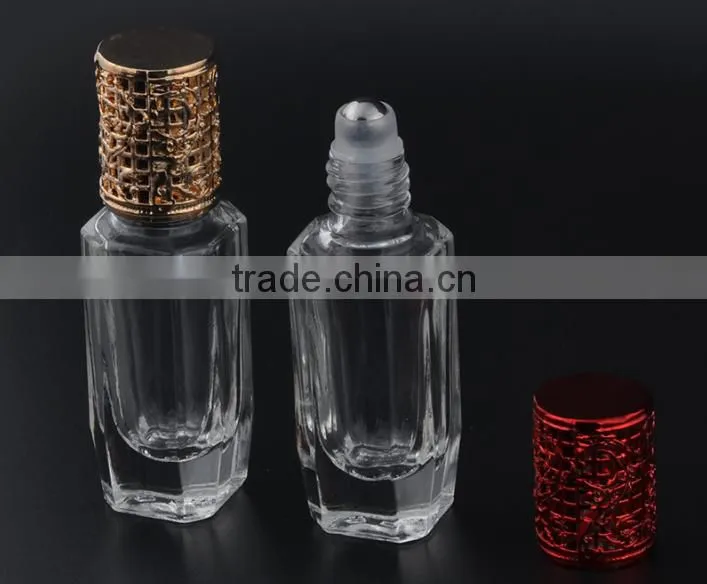 10 ml hexagonal colorful transparent glass bead bottle uv ball perfumel bottle