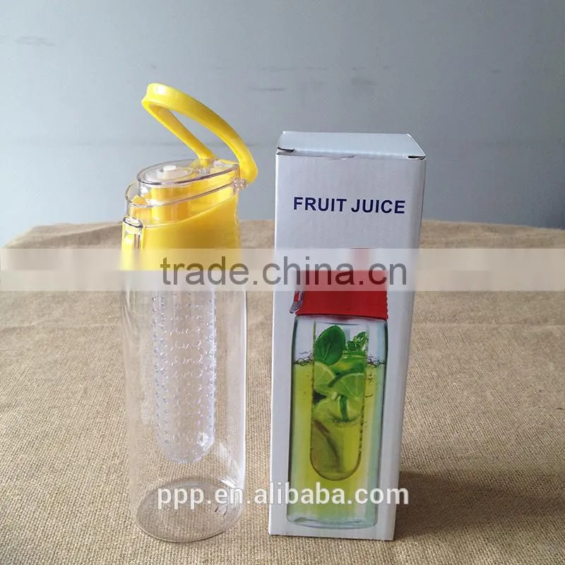 plastic water bottle with fruit infuser