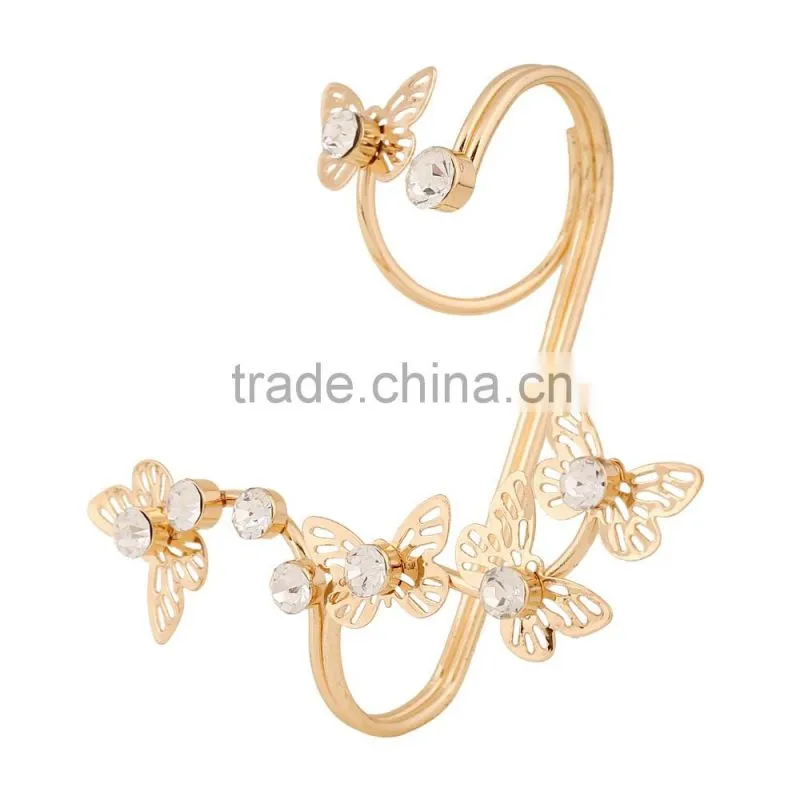 Hot Selling Crystal Butterfly Rings Double Fingers Ring Accessories For Women