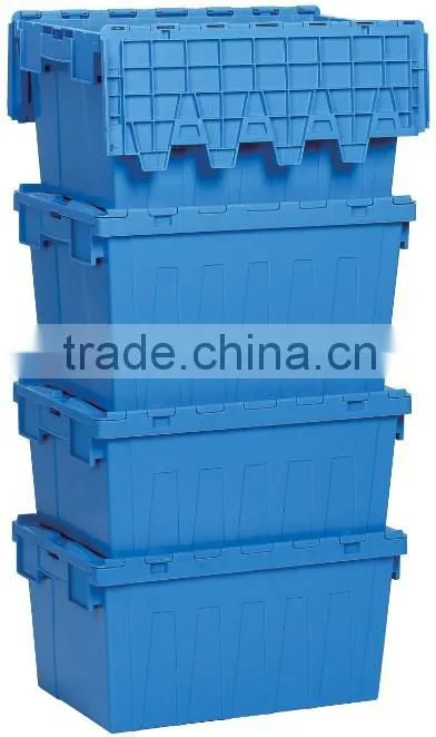 Plastic moving box with dolly