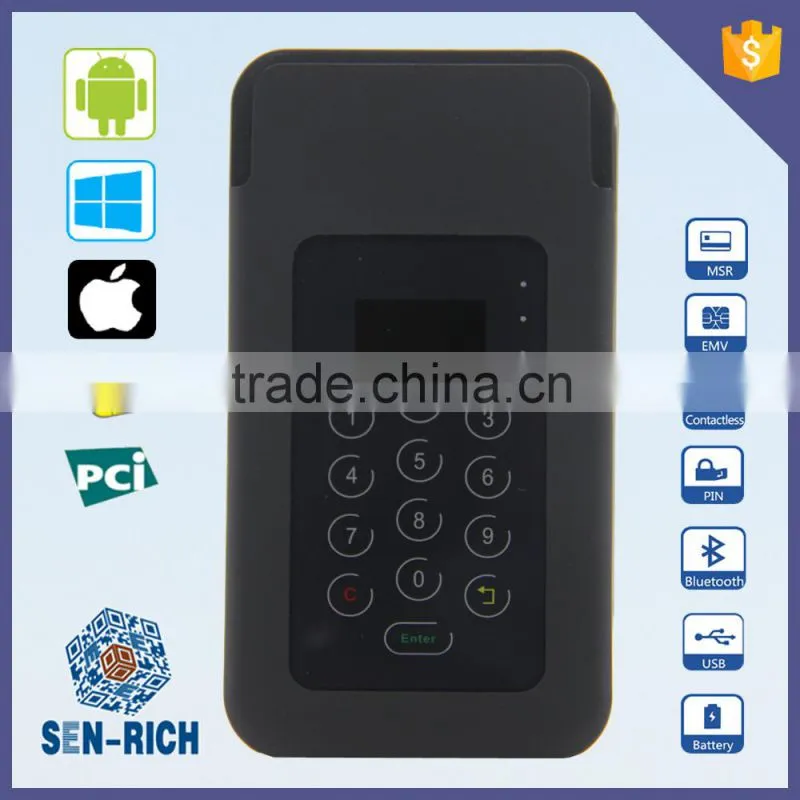 Bluetooth Type Encrypting Pin Pad with Smart Card Reader, MSR