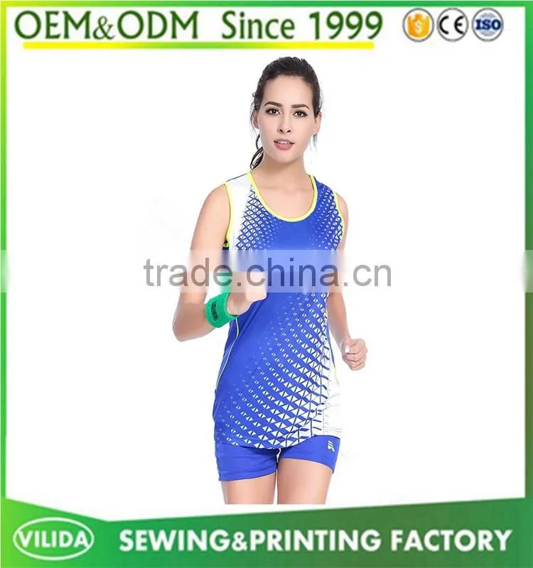 Hot Sale Sublimation Custom Women's Running Wear Cheap Price Men Singlet Jersey