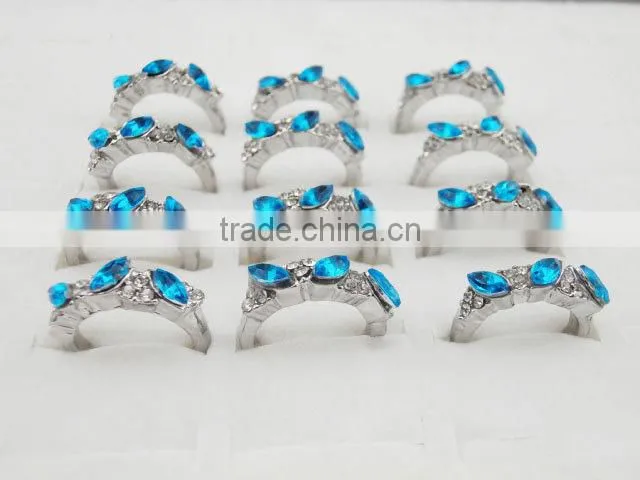 2015 Fashion Gold Plated Ring , Engagement Blue Stone Ring