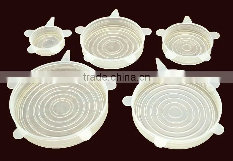 Cost-saving and Fresh Keeping 5pcs Silicone Lid in Assorted Color Universal Silicone Lid FDA and LFGB China