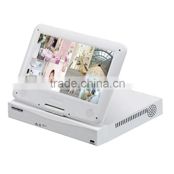 All in one 10.1 inch LCD monitor HDMI P2P CCTV Security 8CH NVR