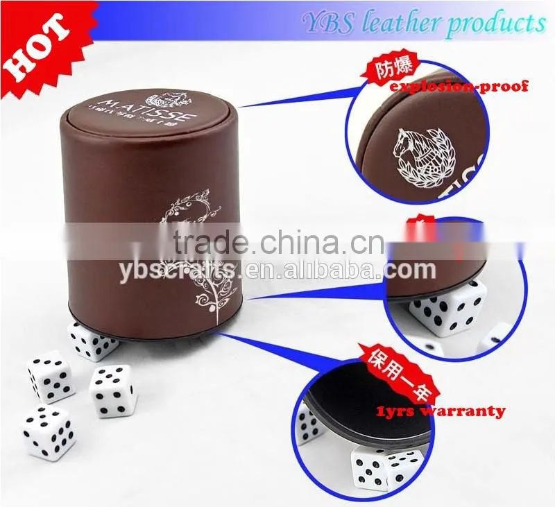 wholsale custom classical leather dice cup for entertainment