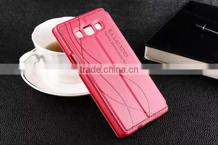 PU leather view window for Samsung Galaxy A7 case, PU leather For Galaxy A7 leather case