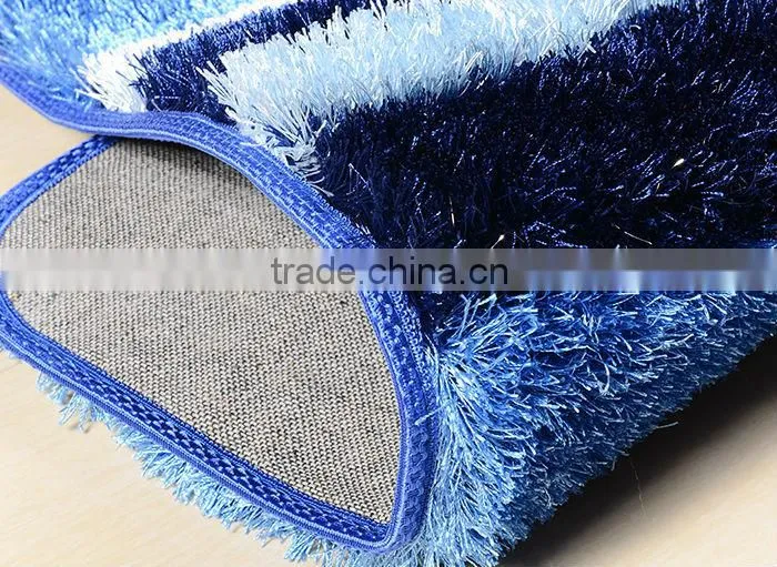 2014 New polyester shaggy bathroom rug set