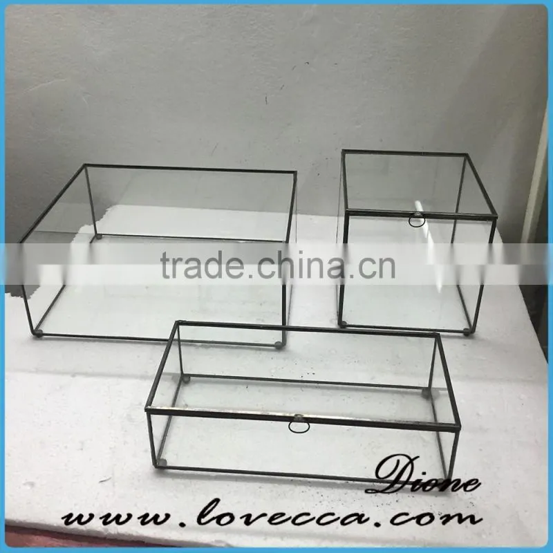 Antique Brass &Tin & glass book display boxes