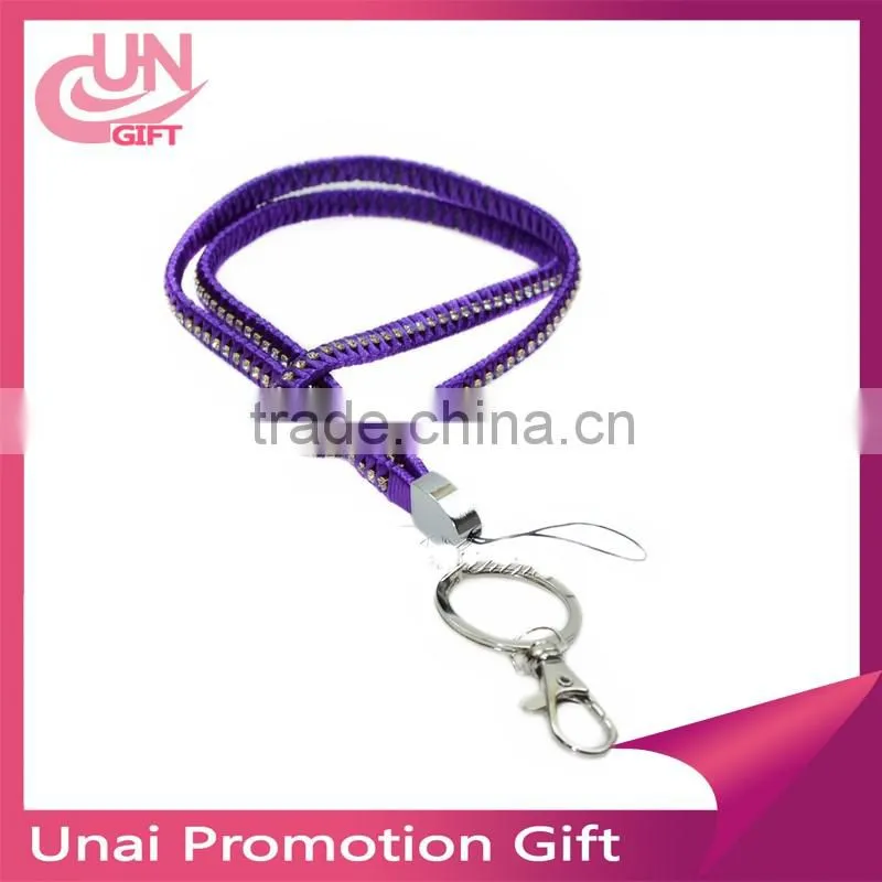 Wholesale Rhinestone Bling Crystal Lanyard With Vertical ID Badge Holder