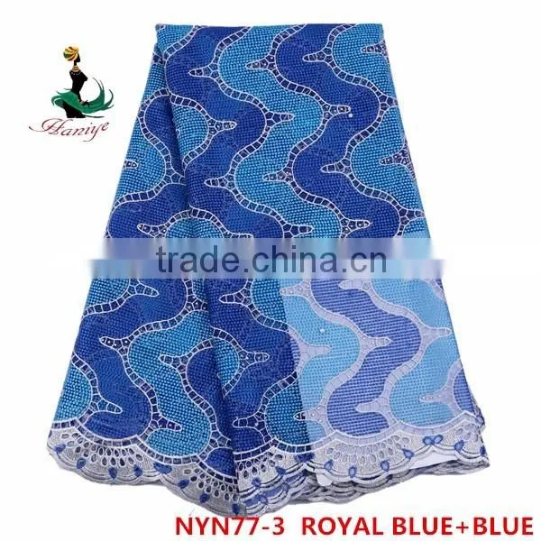 Haniye 2016 wholesale embroidered tulle lace fabric for wedding african french net lace fabric/NYN77