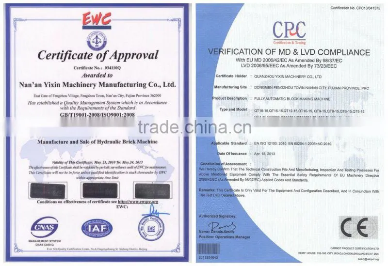 China Supplier Fully Automatic Block Making Machine Flyash Brick Making Machine