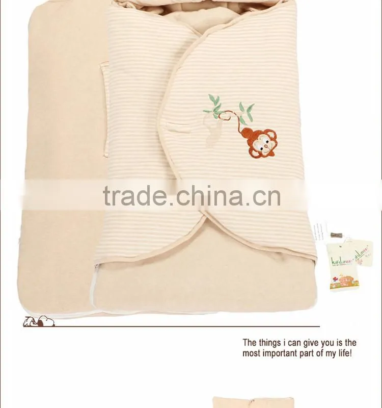 Embrodiery Newborn infant baby cuddle blanket quilted baby sleeping bag