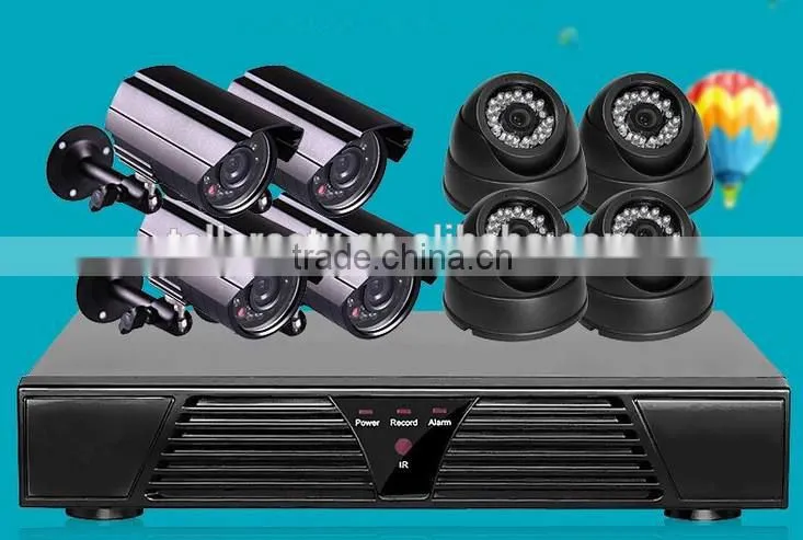 Cctv camera hd cvi camera 8ch 720P CVI kit HDMI 1 Mp 4 indoor dome and 4 outdoor bullet CCTV video cameras kit