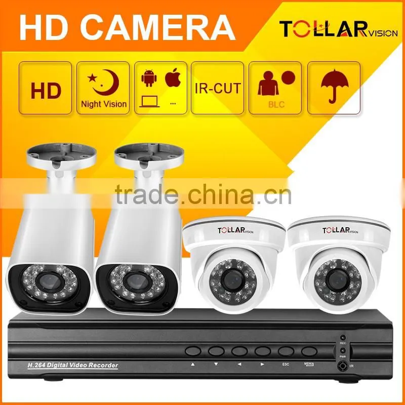 home security camera system wholesale cheap price 4 Channel H.264 HD 1080P AHD Camera diy Kits