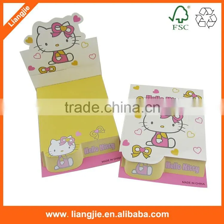 Realistic design print green leaf shaped sticky note pad
