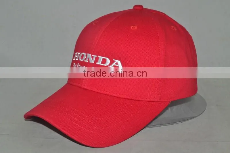 Guangzhou hat factory professional custom 100% cotton white/red promotional baseball cap