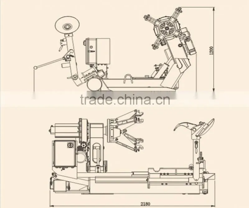 light truck tyre changer machine in workshop and garage