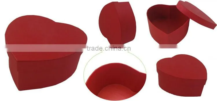 Latest design handmade empty red heart shape cardboard box