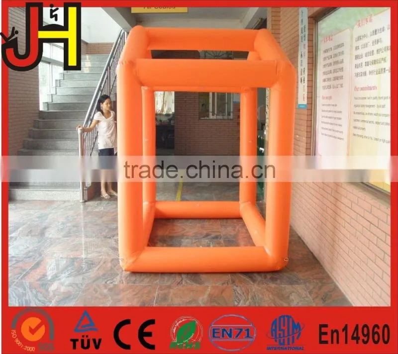 Portable removable inflatable cage, inflatable washroom tent